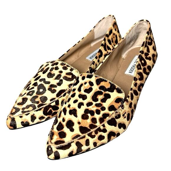 Steve Madden Women’s Cow Hair Leopard Print Flats Size 9M - Picture 1 of 8